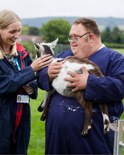 learning disability nurse with client