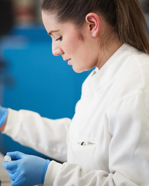 lab technican with pipette