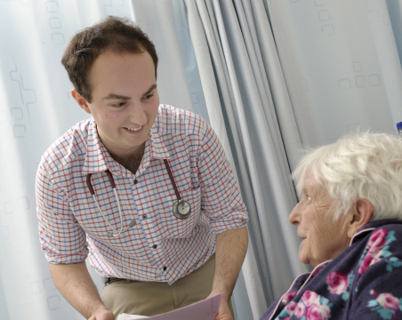 Doctor talking to patient