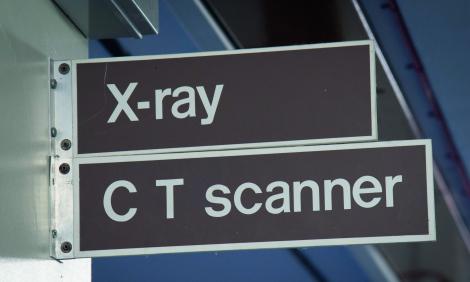 Sign indicating X-ray and CT scanner Sign indicating X-ray and CT scanner
