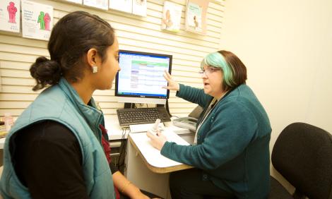 Health trainer with client Health trainer with client