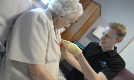 Nurse with patient Nurse with patient