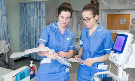 Newly-qualified nurses on ward