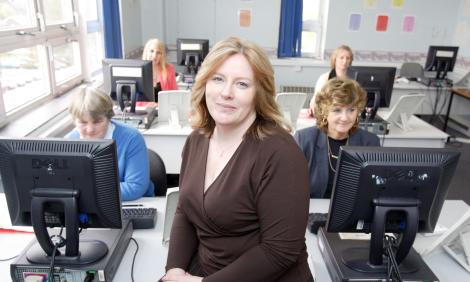 health informatics trainer with computers