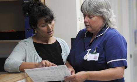 public health nurse with client
