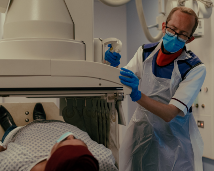 radiograher with MRI and patient
