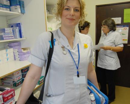 District nurse with bag District nurse with bag