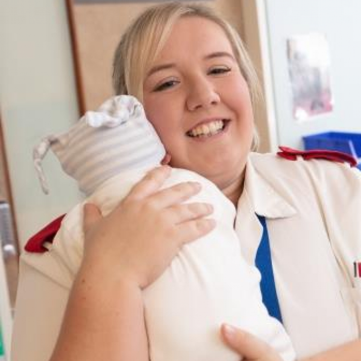 Katie Battersby with newborn baby