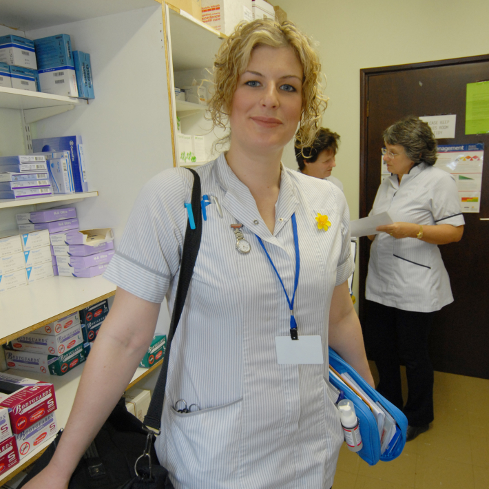 District nurse with bag