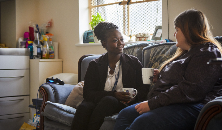 nurse in home with client