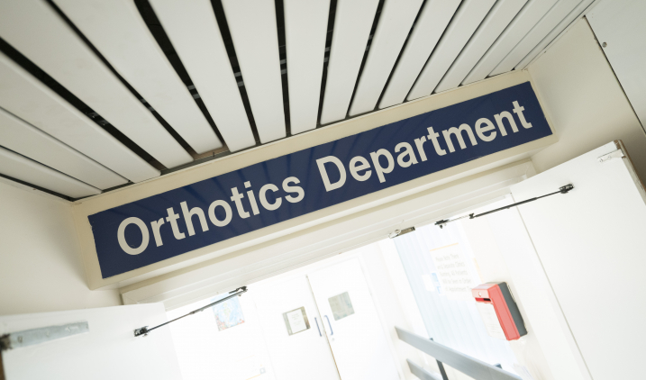 Sign for orthotics department