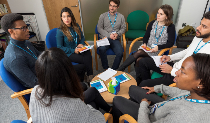 Therapists discussing a case