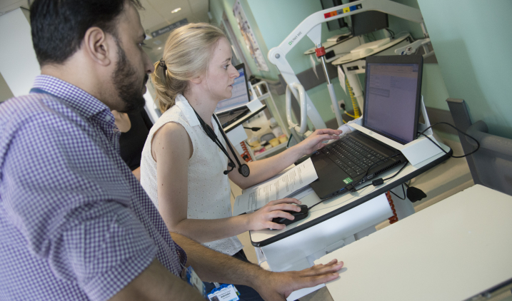 Male and female doctors on the ward