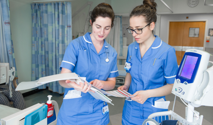 Newly-qualified nurses on ward