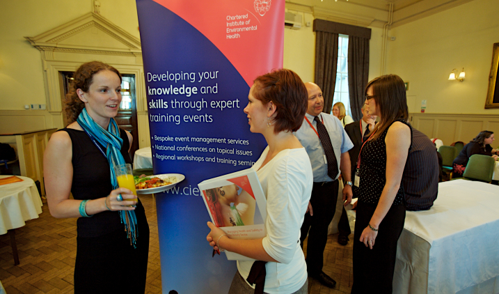Public health professionals at training event