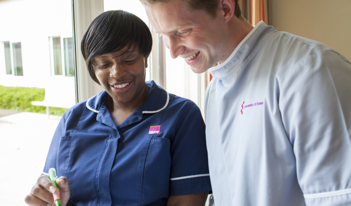 Female mental health nurse and male student nurse Female mental health nurse and male student nurse