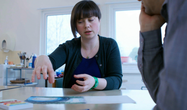 art therapist with client