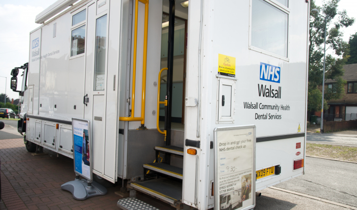 back of a community dental van