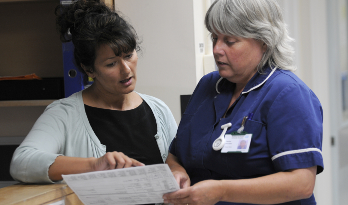 public health nurse with client