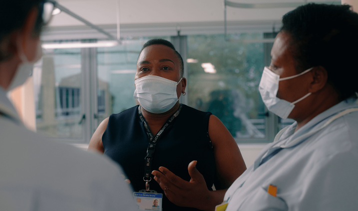 nurses talking on ward