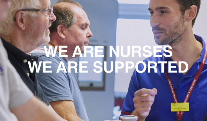 Male nurse and rehab patients