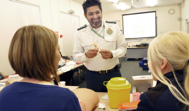paramedic training in classroom