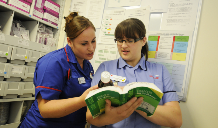 two child nurses in hospital 