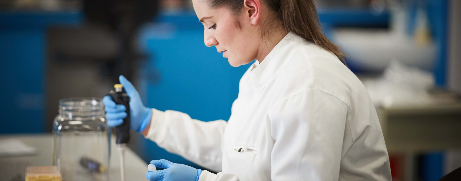 lab technican with pipette