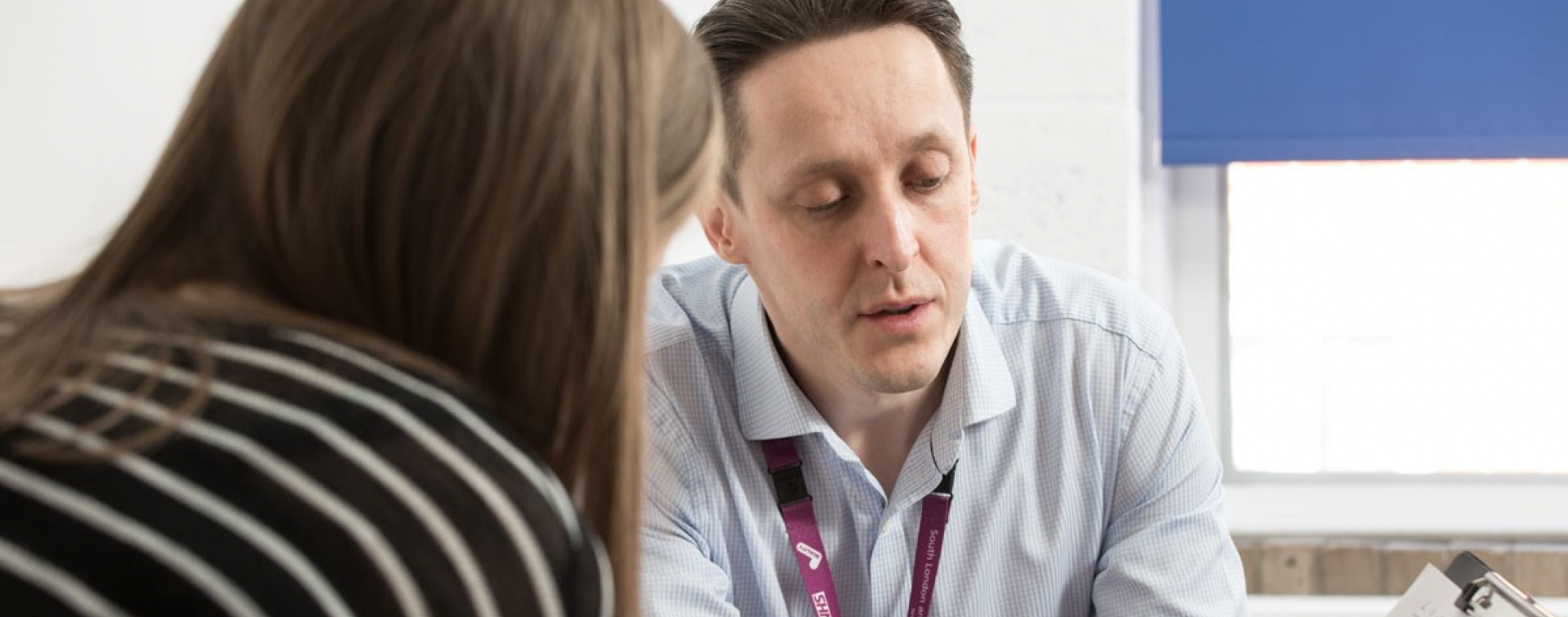 psychologist talking to client