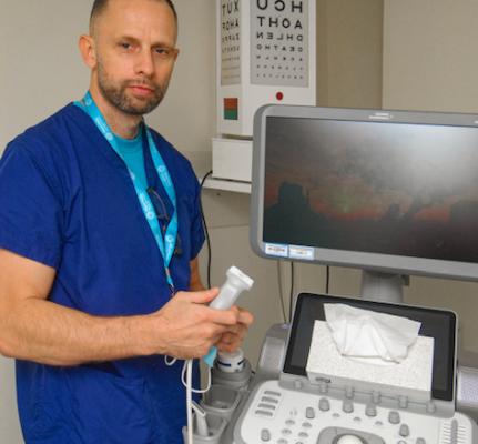 Ophthalmic practitioner using imaging equipment