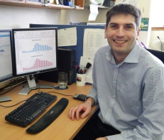 scientist smiling to camera